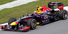 Webber driving for Red Bull at the 2013 Malaysian Grand Prix Mark Webber 2013 Malaysia FP2.jpg