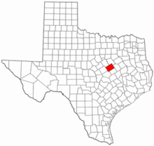 Location of McLennan County in Texas McLennan County Texas.png