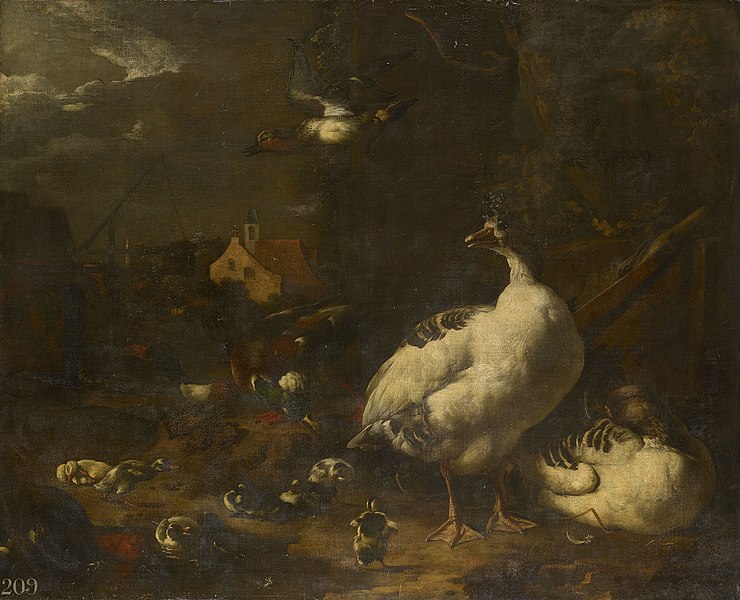 File:Melchior de Hondecoeter (Utrecht 1636-Amsterdam 1695) - Ducks and Geese in a Farmyard - RCIN 402785 - Royal Collection.jpg