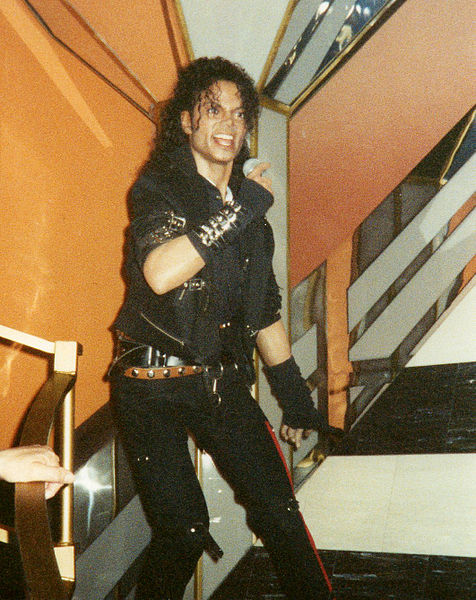 A Bad era wax figure of Jackson at Madame Tussauds