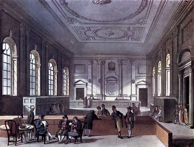 The Dividend Hall of South Sea House, 1810