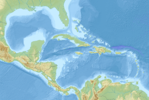 Localisation sur la carte d'Amérique centrale et Caraïbes