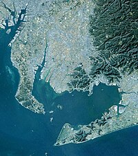 Satellite photo of Mikawa Bay