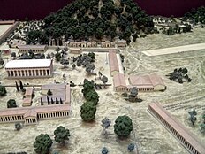 Small-scale model showing various temples and other Greek ruins