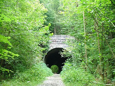 West entrance of the Moonville tunnel Moonville tunnel.jpg