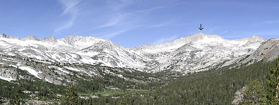 Mount Conness seen from Saddlebag Lake Road.