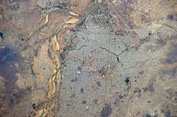 N'Djamena gezien vanaf het ISS
