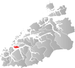 Mapa do condado de Møre og Romsdal com Sula em destaque.