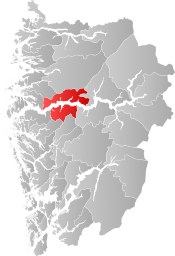 Høyanger в рамките на Vestland