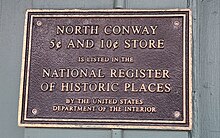 NRHP plaque NRHP plaque for North Conway 5C/ and 10C/ Store.jpg