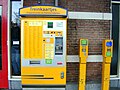 Kaartjes automaat van de Nederlandse Spoorwegen. Hierbij zijn de nummers van de stations afgeleid van de lokaale postcodes.