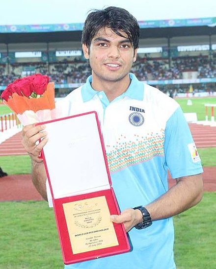 Chopra at the 2017 Asian Athletics Championships in Bhubaneswar