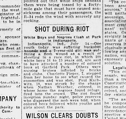 News coverage of the Garfield Park riot of 1919