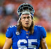 Gates with the New York Giants, 2021 Nick Gates (ABJ07008).jpg