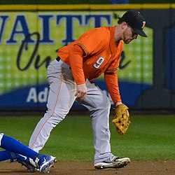 Fontana playing for the Fresno Grizzlies in 2015 Nolan Fontana on August 28, 2015.jpg