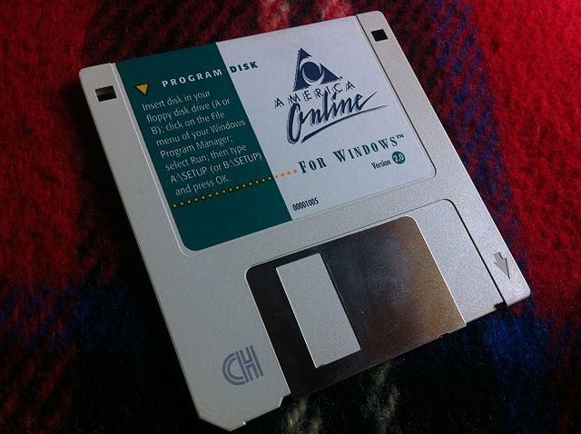 America Online (AOL) version 2.0 program disk for Microsoft Windows (1994), widely used by younger Gen Xers to access the Internet