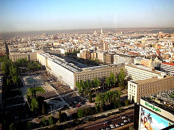 Vista de los Nuevos Ministerios desde la Torre BBVA.