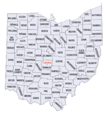 An enlargeable map of the 88 counties of the state of Ohio. Ohio counties map.png