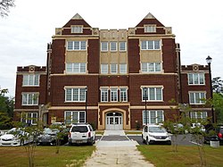 Old Hattiesburg High School, front facade, May 2021.jpg