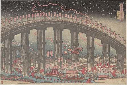 The Tenmangū Festival at Osaka. 1834.