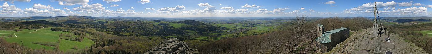 360 ° panoramic view from the Milseburg over the Rhön.