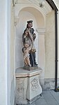 Pfarrkirche Peter und Paul, Gramatneusiedl - statue of John of Nepomuk.jpg