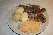 Pinnekjott with swede puree and potatoes Pinnekjott.jpg