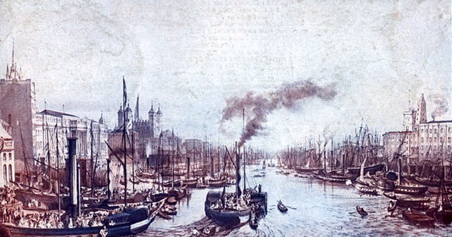 Steamers on the Thames in 1841