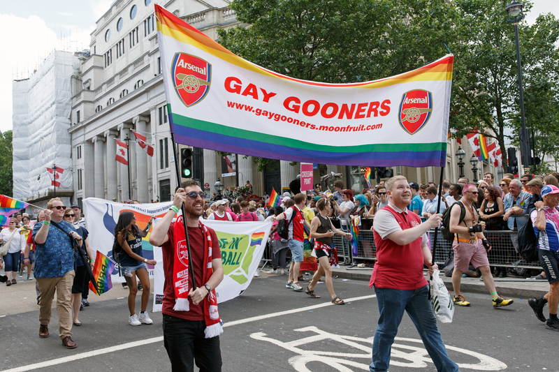 File:Pride in London 2016 - Gay Gooners in the parade passing Trafalgar Square.png