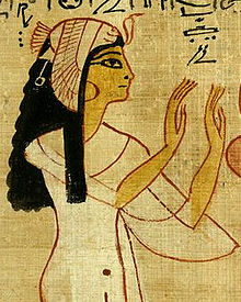 Nedzsmet ábrázolása egy Halottak Könyve-papiruszon