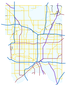 Map of Signed Routes in Ramsey County RamseyCoRoads.svg