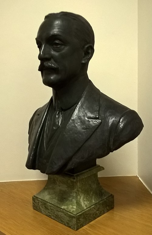 Bust in the Sir Robert Hadfield Building, University of Sheffield