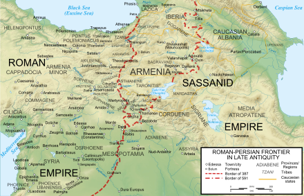 Map of the Byzantine-Persian frontier