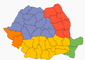 Mapa dos distritos romenos