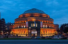 The Proms are held annually at the Royal Albert Hall during the summer. Regular performers at the Albert Hall include Eric Clapton who has played at the venue over 200 times. Royal Albert Hall, London.jpg