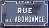 Rue de l'Abondance (Lyon) - panneau de rue (cropped).jpg