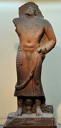 Bodhisattva de Set-Mahet, avec inscription mentionnant le règne de Kanishka ou Huvishka[16].