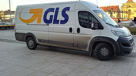 GLS vehicle in Tomaszow Mazowiecki (Poland) Samochod kuriera holenderskiego GLS w Tomaszowie Mazowieckim.jpg