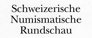 Vorschaubild für Schweizerische Numismatische Rundschau