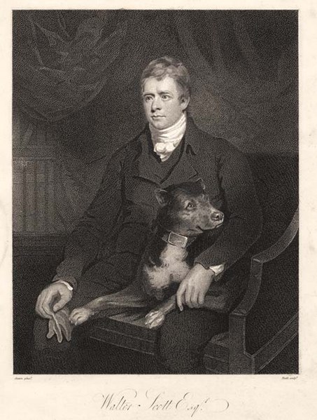 Engraving of an 1805 portrait of Walter Scott by James Saxon