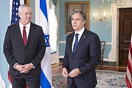 Joe Biden's Secretary of State Antony Blinken did not rule out a military intervention to stop Iran from obtaining nuclear weapons. Secretary Blinken Meets with Israeli Alternate Prime Minister and Defense Minister Gantz (51222835918).jpg