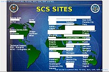 Locations of the U.S. Special Collection Service (SCS) eavesdropping sites in 2004 Special Collection Service 11.jpg