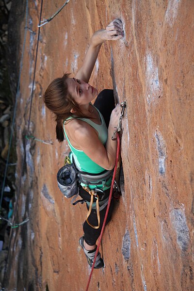 Leading a sport climb