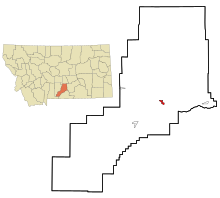 Stillwater County Montana Incorporated and Unincorporated areas Columbus Highlighted.svg