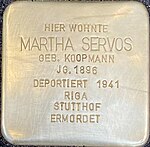 Stolperstein für Martha Servos