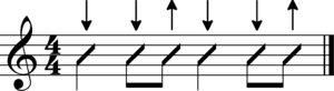 Strumming arrow notation