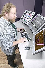 Jory Prum in his studio in a photograph of 2005. Prum was heavily involved in the retrieval of the original data, as well as doing the orchestral mixing for the remastered soundtrack. Studio.jory.org-003839 sm.jpg