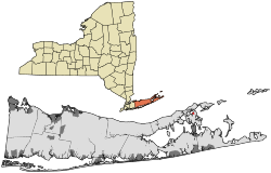 Location within Suffolk County and the state of New York.