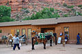 Mule train in front of the convenience store