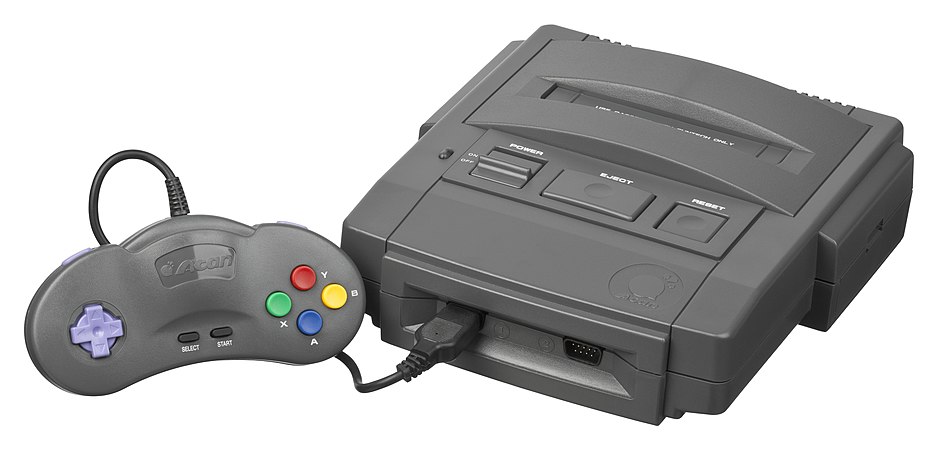 The SuperA'Can console with controller attached.